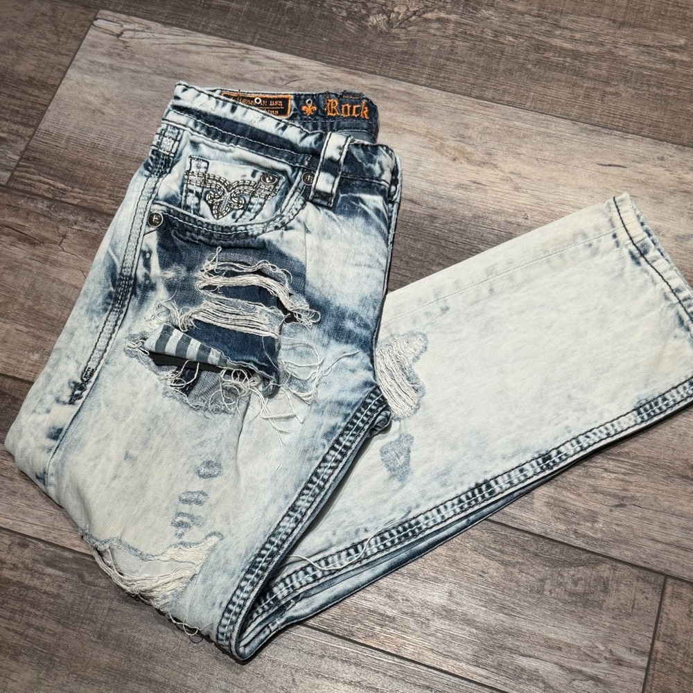 Rock Revival Faded Blue Relaxed Jeans